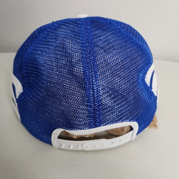 Vintage Lifschultz Freight Blue and White Three Stripe Snapback Trucker Hat - Picture 7 of 8